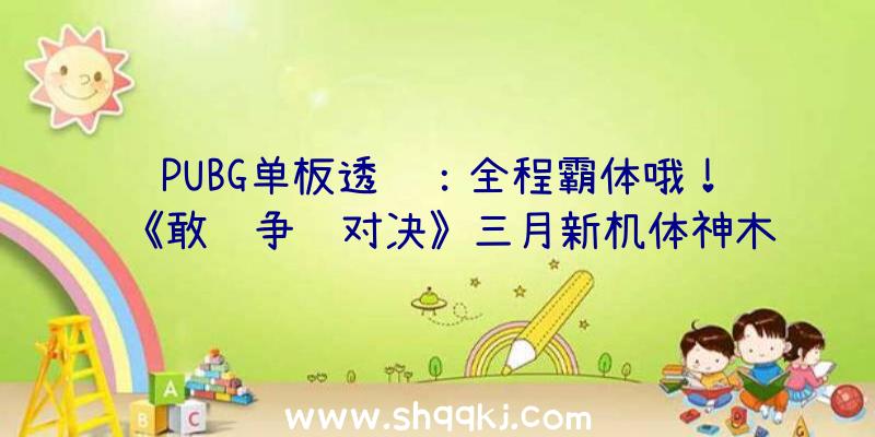 PUBG单板透视：全程霸体哦！《敢达争锋对决》三月新机体神木燃焰敢达强势退场