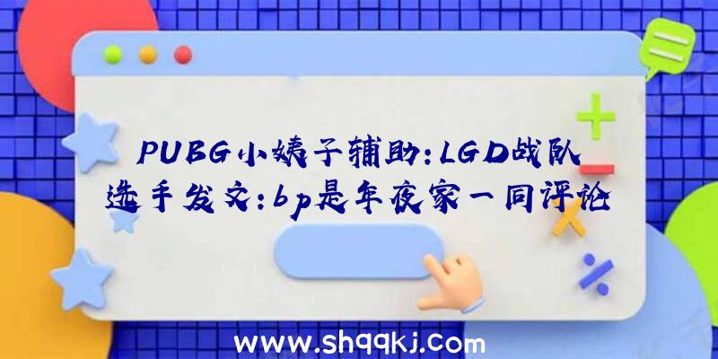 PUBG小姨子辅助：LGD战队选手发文：bp是年夜家一同评论辩论的，不要不断纠结于猛犸