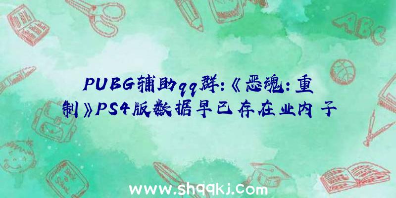 PUBG辅助qq群：《恶魂：重制》PS4版数据早已存在业内子士爆料“是四年前的接口”