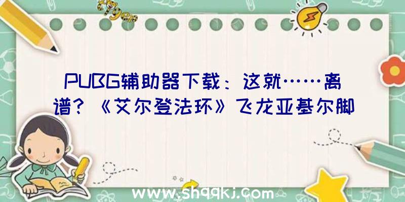 PUBG辅助器下载：这就……离谱？《艾尔登法环》飞龙亚基尔脚滑直接摔逝世