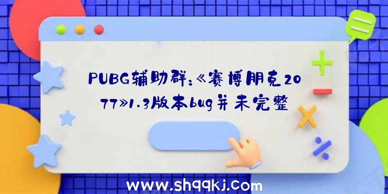 PUBG辅助群：《赛博朋克2077》1.3版本bug并未完整修复汽车掉控变乱仍在演出