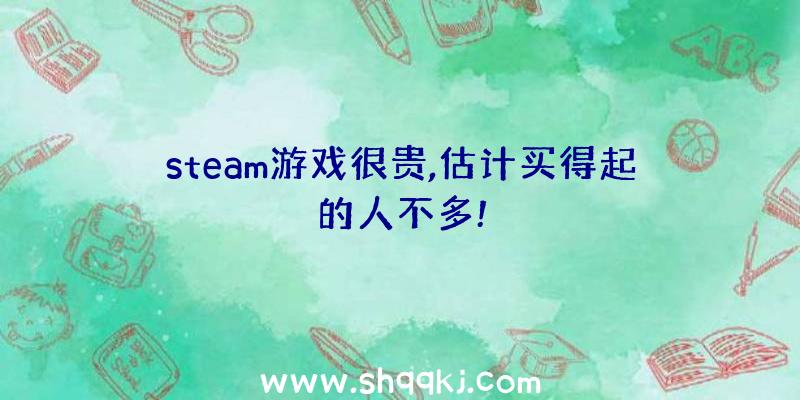 steam游戏很贵,估计买得起的人不多!