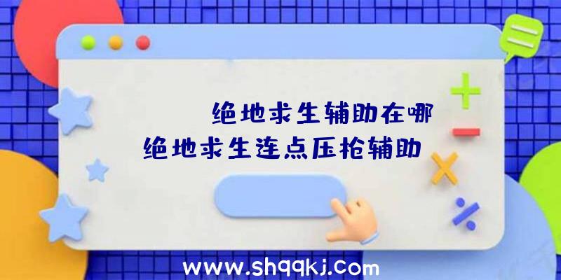 wegame绝地求生辅助在哪、绝地求生连点压枪辅助