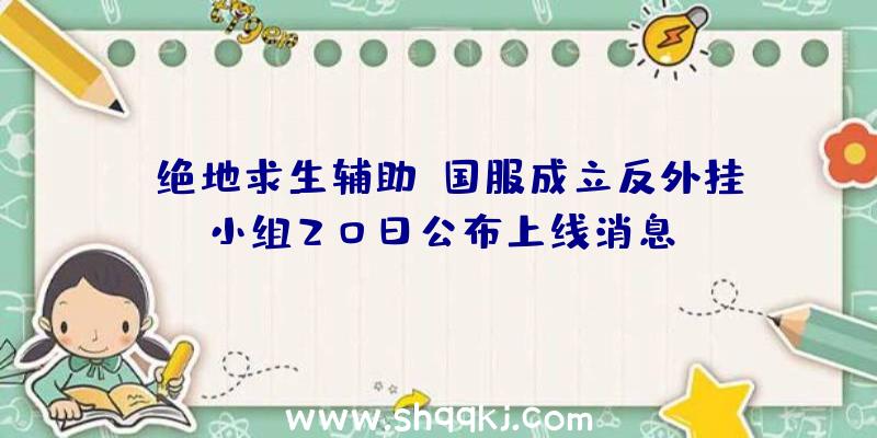 《绝地求生辅助》国服成立反外挂小组20日公布上线消息