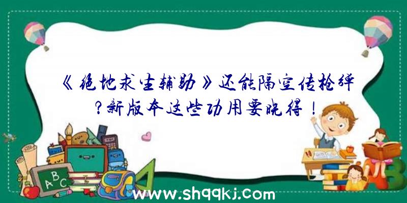 《绝地求生辅助》还能隔空传枪弹？新版本这些功用要晓得！