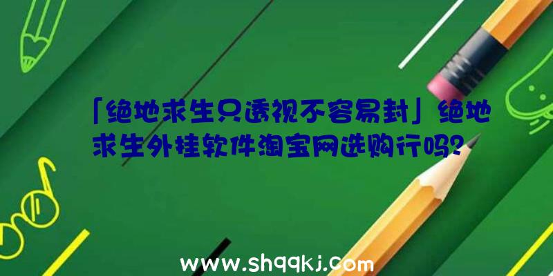 「绝地求生只透视不容易封」绝地求生外挂软件淘宝网选购行吗？