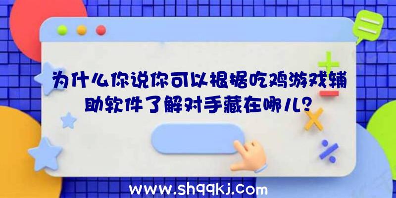 为什么你说你可以根据吃鸡游戏辅助软件了解对手藏在哪儿？