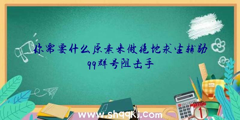 你需要什么原素来做绝地求生辅助qq群号阻击手