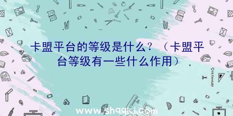 卡盟平台的等级是什么？（卡盟平台等级有一些什么作用）