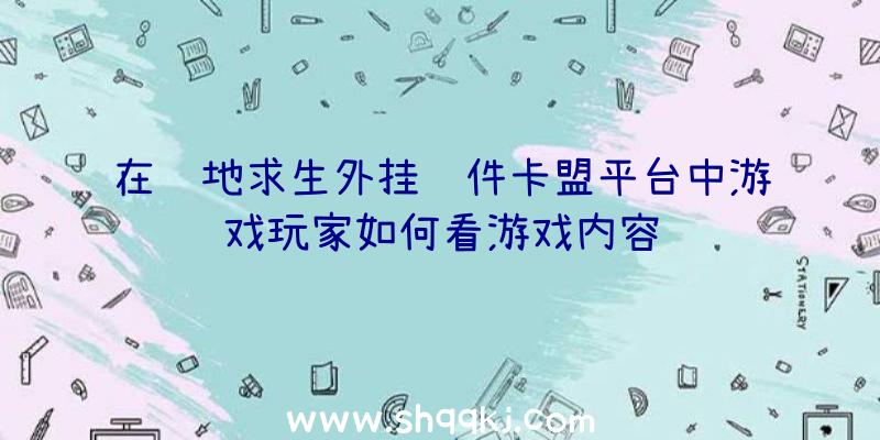 在绝地求生外挂软件卡盟平台中游戏玩家如何看游戏内容