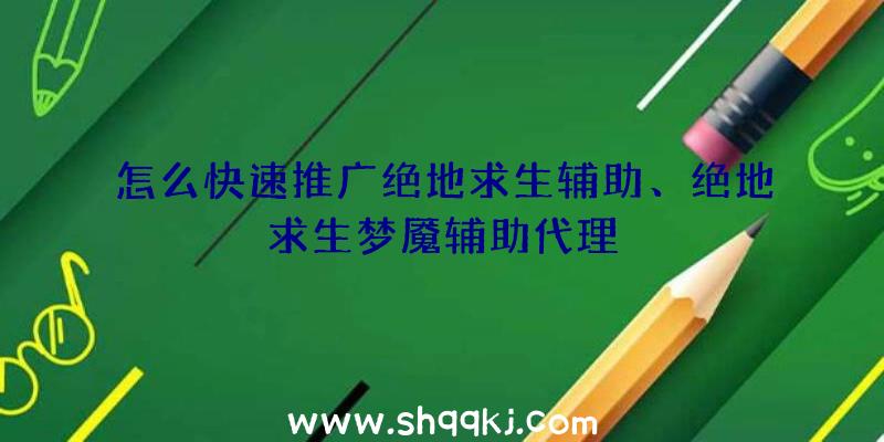 怎么快速推广绝地求生辅助、绝地求生梦魇辅助代理