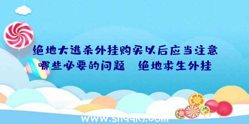 绝地大逃杀外挂购买以后应当注意哪些必要的问题？（绝地求生外挂购买之后理应注意的一些难点）