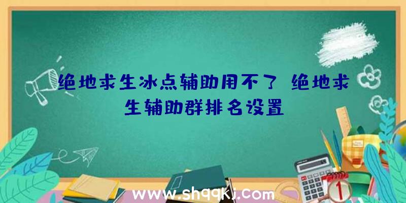 绝地求生冰点辅助用不了、绝地求生辅助群排名设置