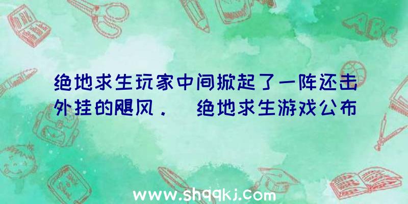 绝地求生玩家中间掀起了一阵还击外挂的飓风。（绝地求生游戏公布不上一年早就受大家喜爱全球）