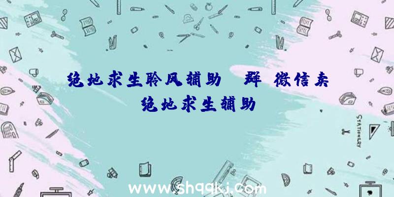 绝地求生聆风辅助qq群、微信卖绝地求生辅助