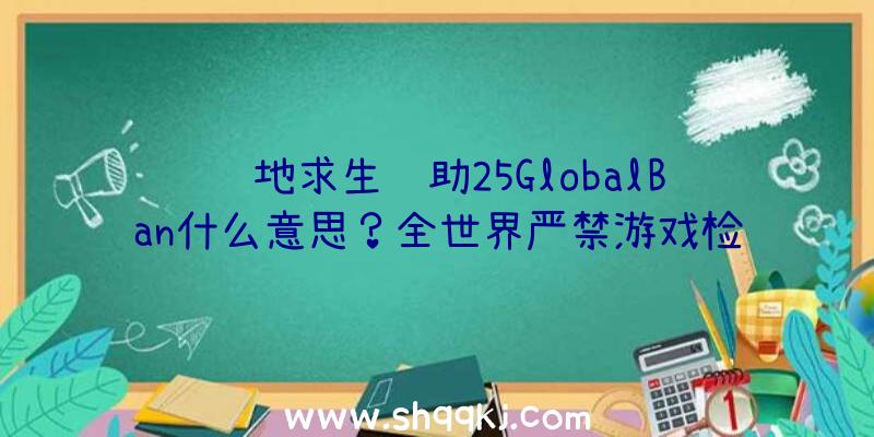 绝地求生辅助25GlobalBan什么意思？全世界严禁游戏检测