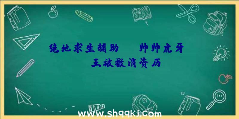 绝地求生辅助RNG帅帅虎牙SOLO王被撤消资历