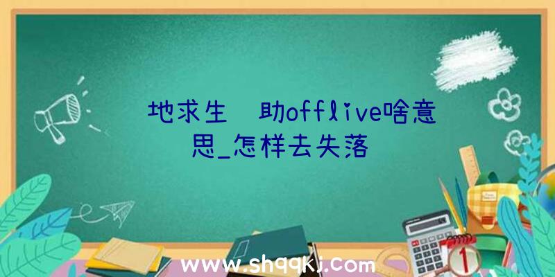 绝地求生辅助offlive啥意思_怎样去失落