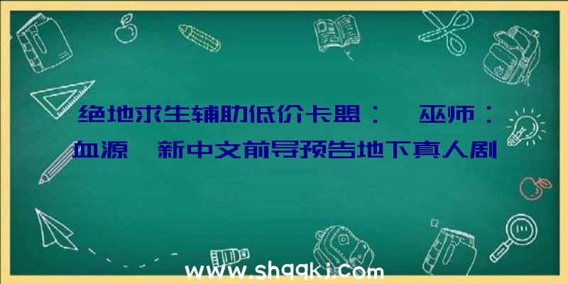 绝地求生辅助低价卡盟：《巫师：血源》新中文前导预告地下真人剧集版将于来岁播出