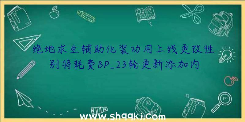 绝地求生辅助化装功用上线更改性别将耗费BP_23轮更新添加内容