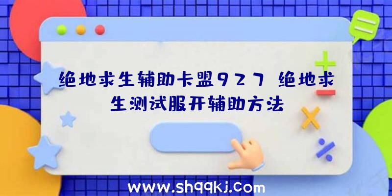 绝地求生辅助卡盟927、绝地求生测试服开辅助方法