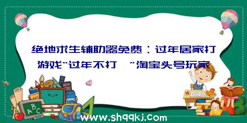 绝地求生辅助器免费：过年居家打游戏“过年不打烊”淘宝头号玩家为你送福利