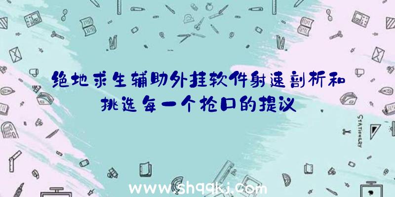 绝地求生辅助外挂软件射速剖析和挑选每一个抢口的提议