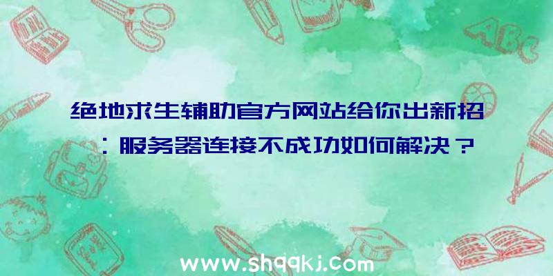 绝地求生辅助官方网站给你出新招：服务器连接不成功如何解决？