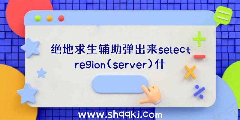 绝地求生辅助弹出来selectregion(server)什么意