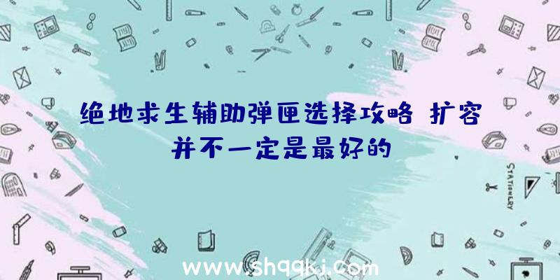 绝地求生辅助弹匣选择攻略:扩容并不一定是最好的