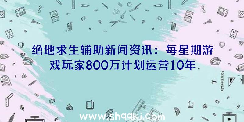 绝地求生辅助新闻资讯：每星期游戏玩家800万计划运营10年