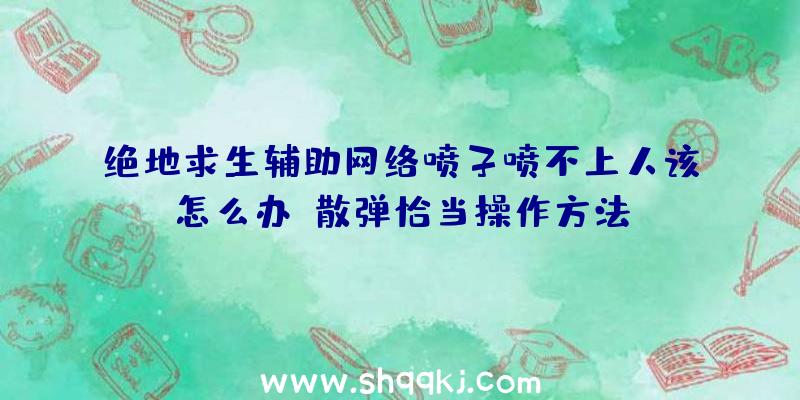 绝地求生辅助网络喷子喷不上人该怎么办？散弹恰当操作方法