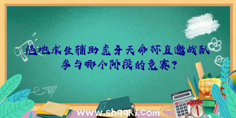 绝地求生辅助虎牙天命杯直邀战队参与哪个阶段的竞赛？