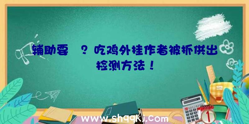 辅助要凉？吃鸡外挂作者被抓供出检测方法！